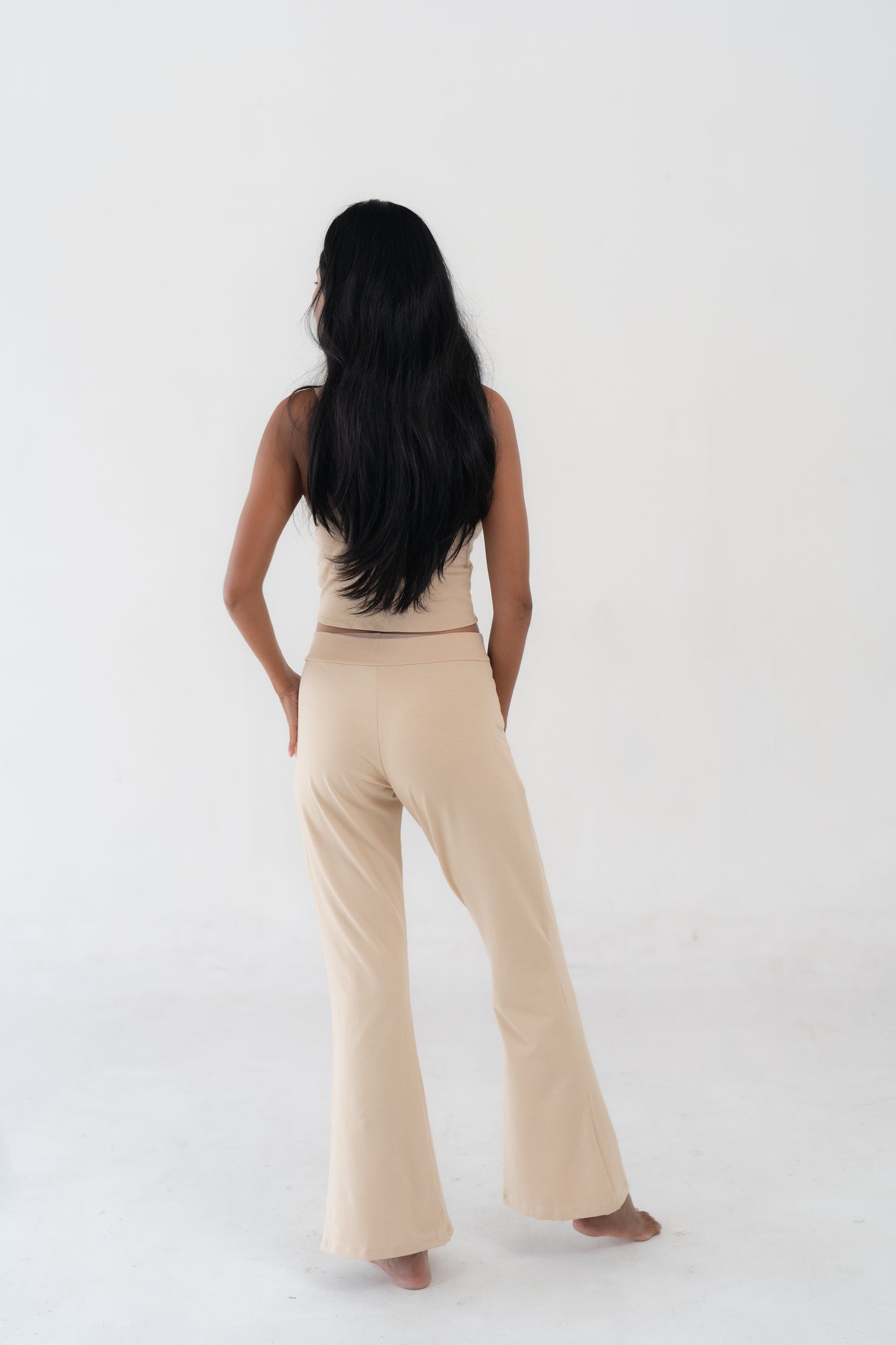 Bamboo Spandex Yoga Pants Sand