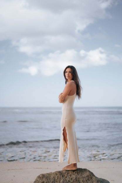 Bella everyday Bamboo Spandex Long Dress Sand