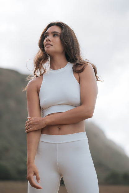 Bamboo Crop Top White