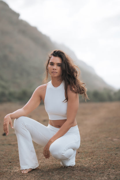 Bamboo Crop Top White