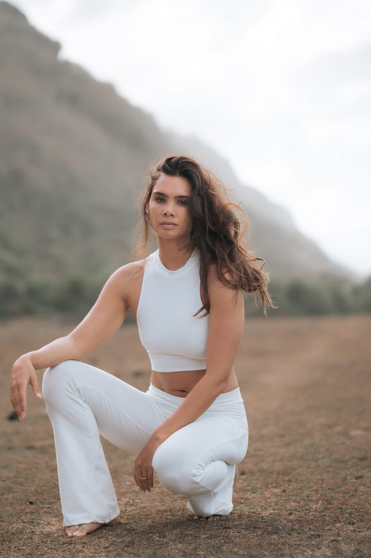 Bamboo Crop Top White