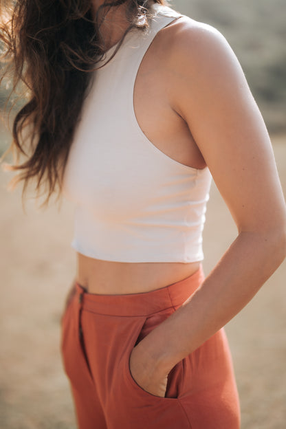 Bamboo Crop Top in Sand
