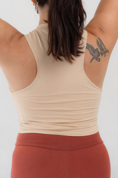 Bamboo Crop Top in Sand
