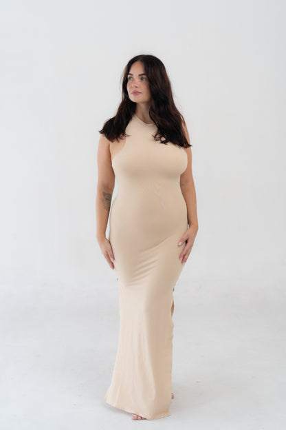 Bella everyday Bamboo Spandex Long Dress Sand
